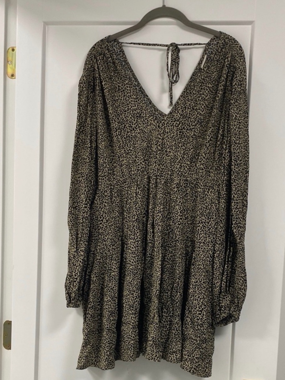 Anew Day V-Neck Long Sleeve Leopard Print Mini Dress